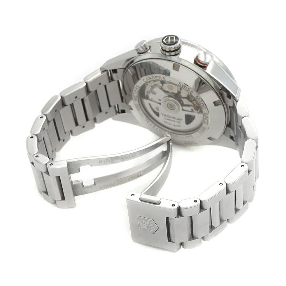 TAG Heuer タグホイヤー カレラ キャリバー16 クロノグラフ デイデイト CV2A1R 100m防水 裏スケ 黒 ブラック CE セラミック SS ステンレス メンズ 自動巻き【6ヶ月保証】【腕時計】【中古】
