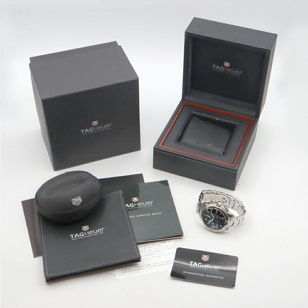 内部点検済 TAG Heuer タグホイヤー リンク キャリバー16 クロノグラフ CAT2010 BA0952 100m防水 デイト 黒 ブラック SS ステンレス メンズ 自動巻き【6ヶ月保証】【腕時計】【中古】