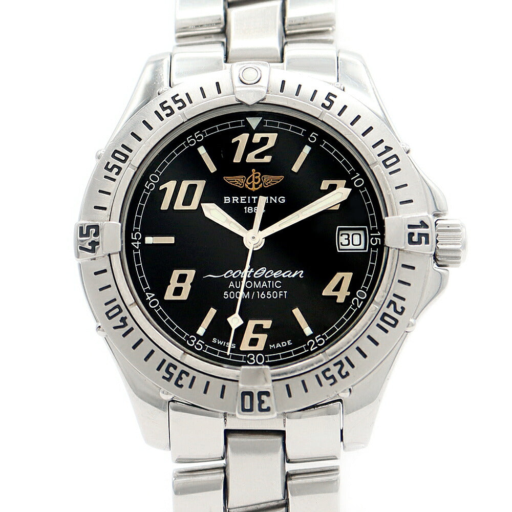 BREITLING ブライトリング コルト オーシャン A17050 デイト 500m防水 黒 ブラック SS ステンレス メンズ 自動巻き【6ヶ月保証】【腕時計】【中古】