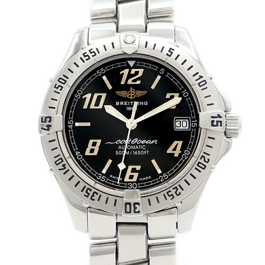 BREITLING Colt Ocean A17050 Date 500m Water Resistant Black SS Stainless Steel Men's Automatic Winding [6 Month Warranty] [Watch] [Used]