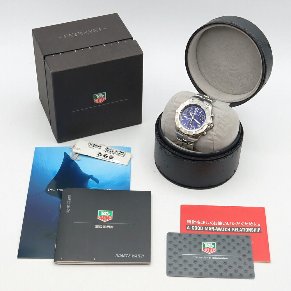 電池交換済 TAG Heuer タグホイヤー エクスクルーシブ 2000 セイシェル諸島 3000本限定 CN111D BA0337 クロノグラフ 200m防水 デイト 青 ブルー SS ステンレス メンズ クォーツ【6ヶ月保証】【腕時計】【中古】