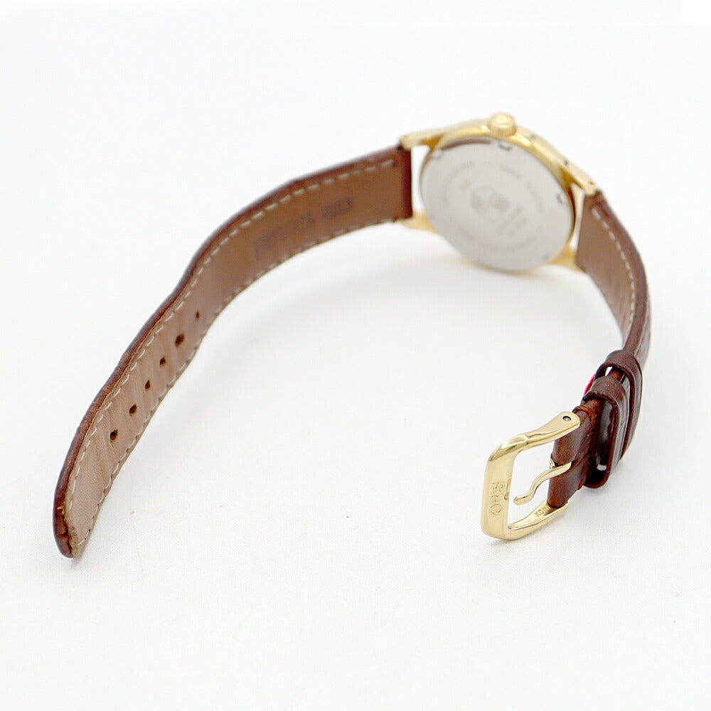 ORIS オリス 7459-26 スモールセコンド デイト 30m防水 シルバー SS ステンレス YGP イエローゴールド コンビ 純正ベルト 純正尾錠 メンズ レディース ボーイズ 手巻き【6ヶ月保証】【腕時計】【中古】