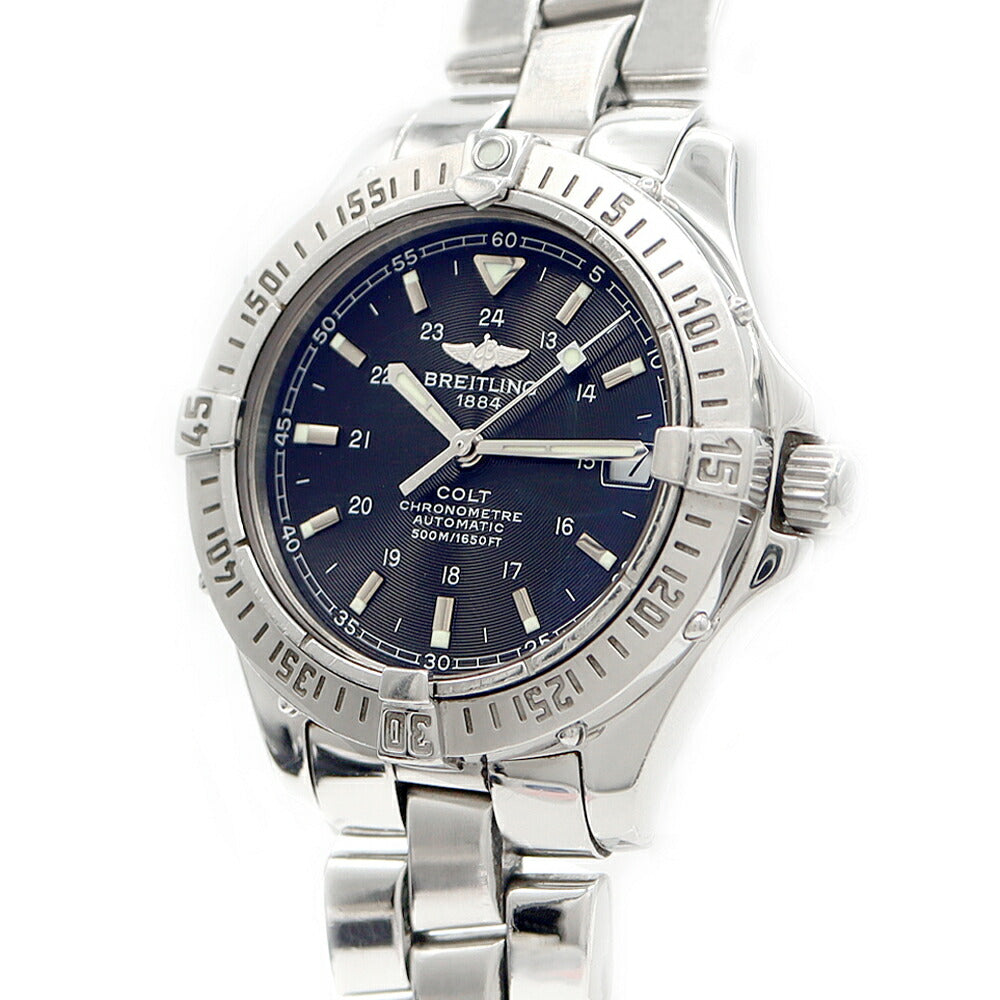 BREITLING ブライトリング コルトオーシャン A17350 クロノメーター デイト 500m防水 黒 ブラック SS ステンレス メンズ 自動巻き【6ヶ月保証】【腕時計】【中古】