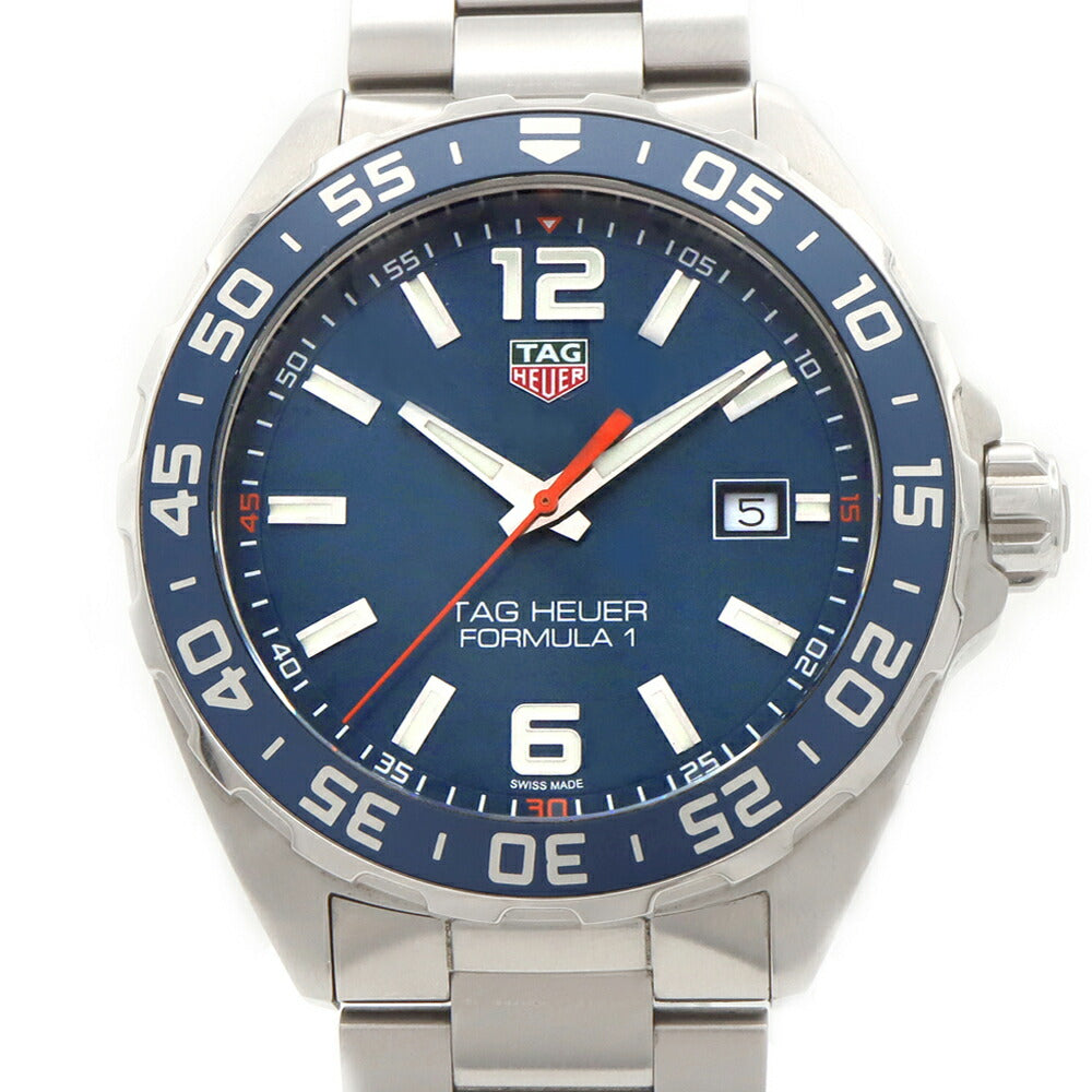 電池交換済 TAG Heuer タグホイヤー フォーミュラ1 WAZ1010 200ｍ防水 デイト 青 ブルー SS ステンレス メンズ クォーツ【6ヶ月保証】【腕時計】【中古】