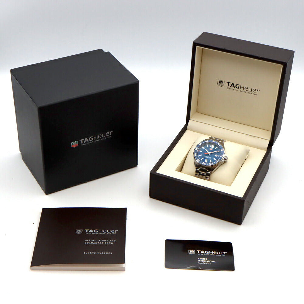 電池交換済 TAG Heuer タグホイヤー フォーミュラ1 WAZ1010 200ｍ防水 デイト 青 ブルー SS ステンレス メンズ クォーツ【6ヶ月保証】【腕時計】【中古】