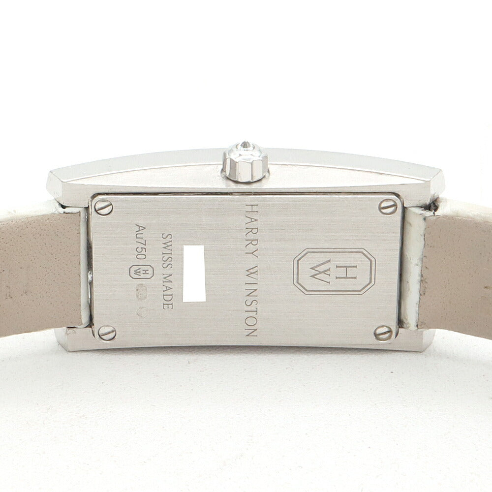 電池交換済 HARRY WINSTON ハリーウィンストン アヴェニューC ミニ ムーンフェイズ 純正ダイヤベゼル AVCQMP16WW001 ダイヤモンド リューズダイヤ 白 ホワイトシェル K18WG ホワイトゴールド レディース クォーツ　アベニュー【6ヶ月保証】【腕時計】【中古】