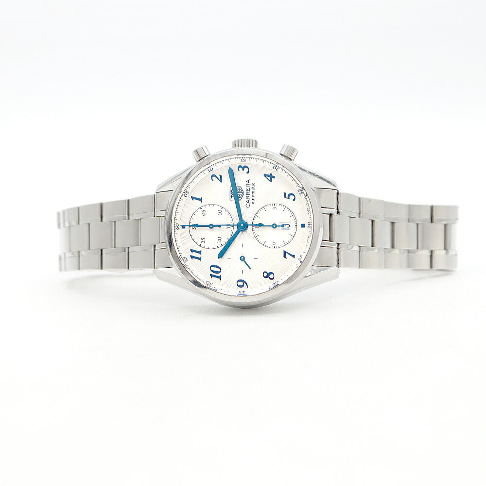 TAG Heuer タグホイヤー カレラ ヘリテージ キャリバー16 クロノグラフ CAS2111 デイト 100m防水 シルバー SS ステンレス メンズ 自動巻き【6ヶ月保証】【腕時計】【中古】