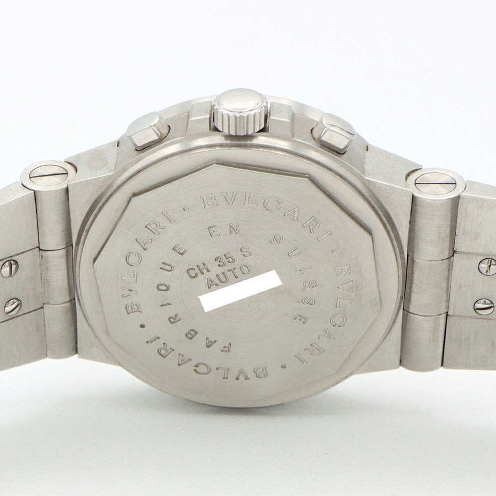 内部点検済 BVLGARI ブルガリ ディアゴノ スポーツ クロノグラフ CH35S デイト 30m防水 白 ホワイト SS ステンレス メンズ 自動巻き【6ヶ月保証】【腕時計】【中古】