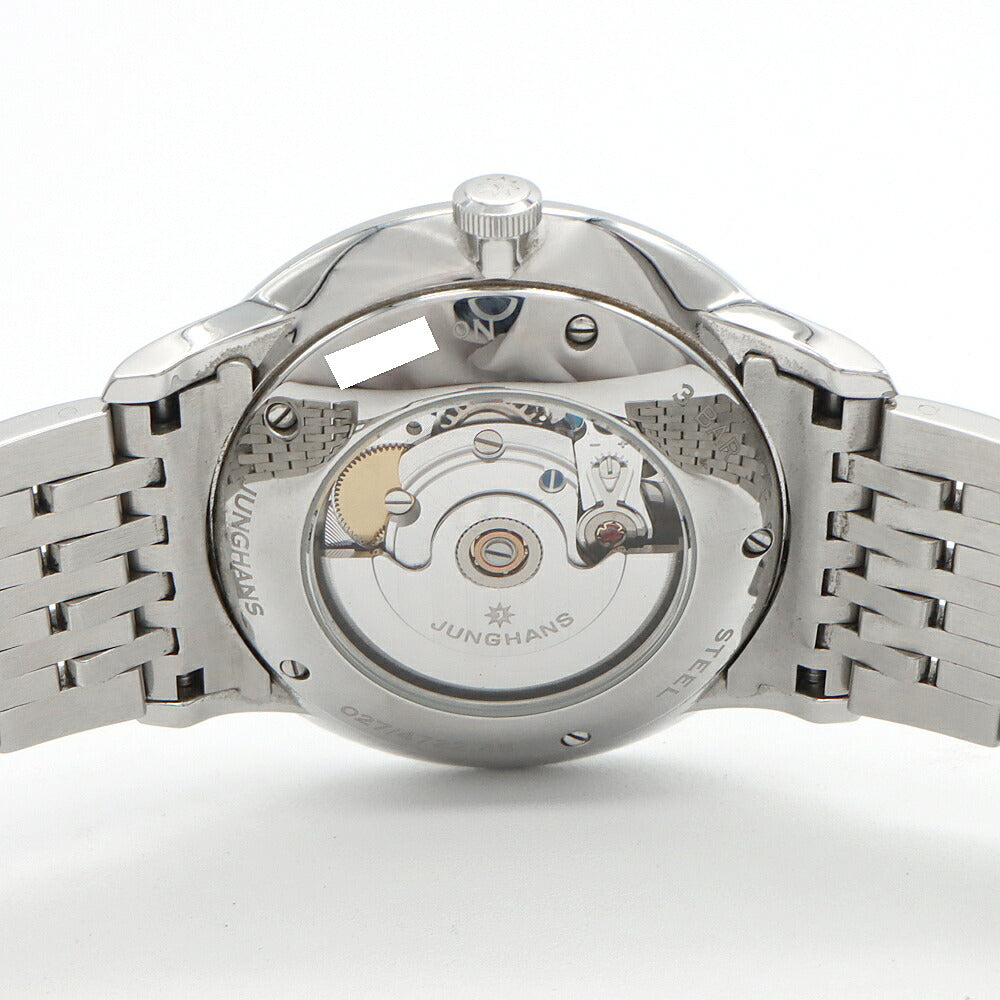 JUNGHANS ユンハンス マイスタードライバー デイデイト 027/4722.45 30m防水 裏スケ グレー SS ステンレス メンズ 自動巻き【6ヶ月保証】【腕時計】【中古】