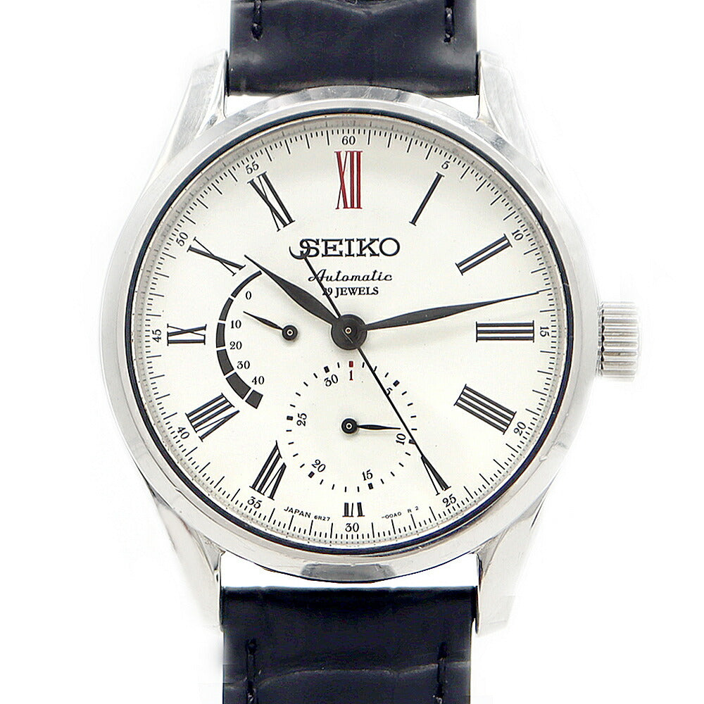 SEIKO セイコー プレザージュ クラフトマンシップシリーズ メカニカル 6R27-00C0 パワーリザーブ 100m防水 裏スケ デイト 琺瑯 白 ホワイト SS ステンレス 純正尾錠 メンズ 自動巻き プレサージュ【6ヶ月保証】【腕時計】【中古】