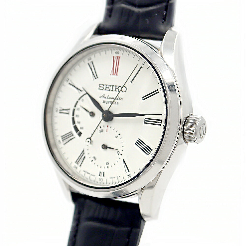 SEIKO セイコー プレザージュ クラフトマンシップシリーズ メカニカル 6R27-00C0 パワーリザーブ 100m防水 裏スケ デイト 琺瑯 白 ホワイト SS ステンレス 純正尾錠 メンズ 自動巻き プレサージュ【6ヶ月保証】【腕時計】【中古】