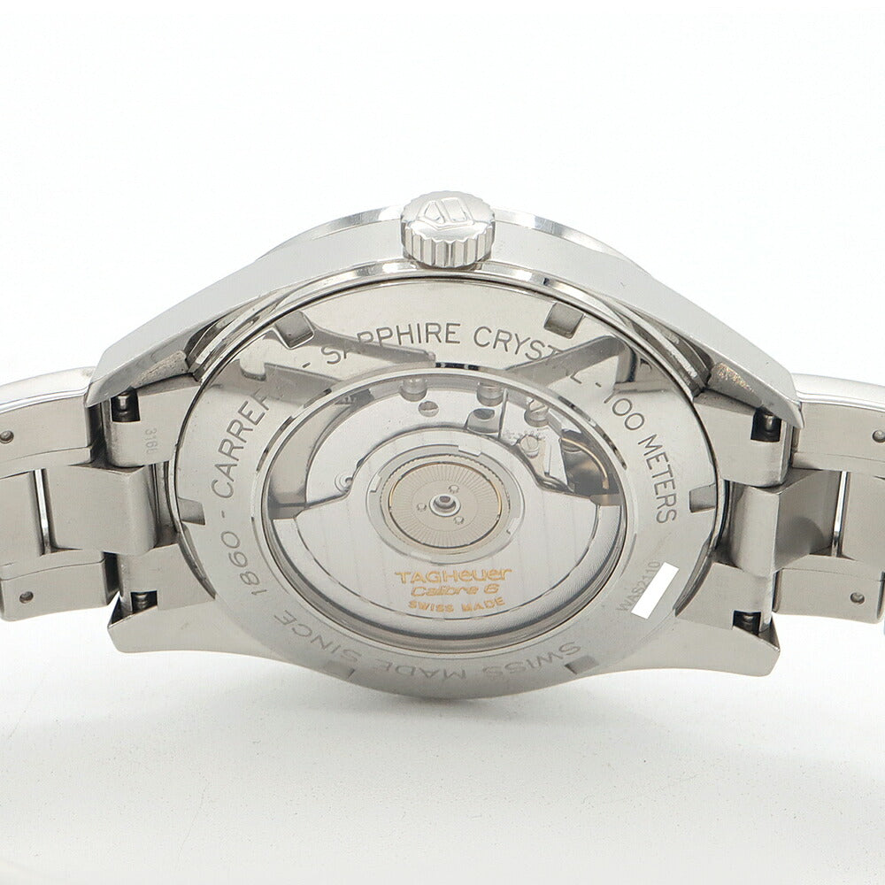 TAG Heuer タグホイヤー カレラ ヘリテージ キャリバー6 WAS2110 デイト 100m防水 裏スケ 黒 ブラック SS ステンレス メンズ 自動巻き【6ヶ月保証】【腕時計】【中古】