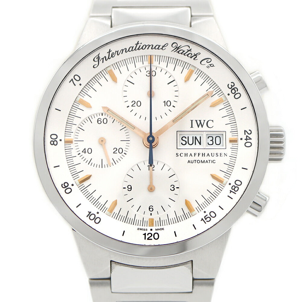 内部点検済 IWC インターナショナルウォッチカンパニー GST クロノグラフ IW370713 デイデイト 120m防水 シルバー SS ステンレス メンズ 自動巻き【6ヶ月保証】【腕時計】【中古】