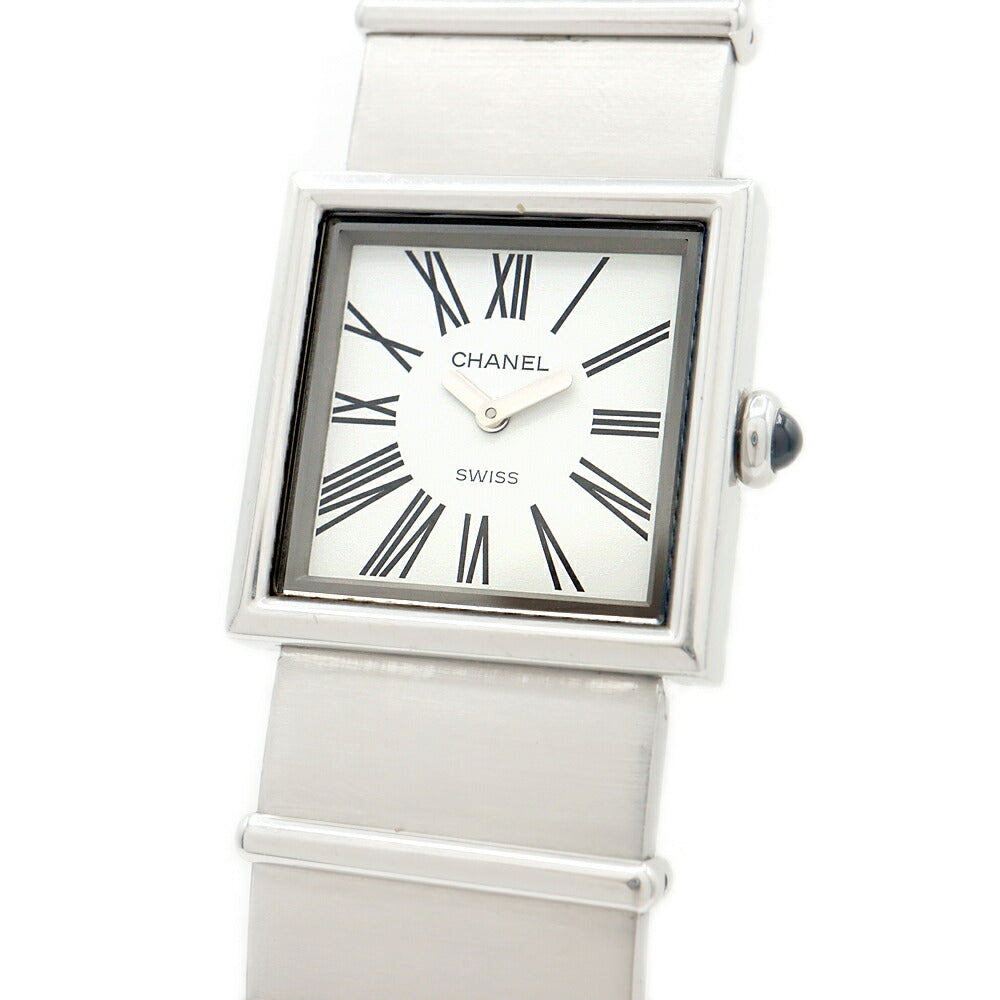 電池交換済 CHANEL シャネル マドモアゼル H0827 白 ホワイト SS ステンレス レディース クォーツ 【6ヶ月保証】【腕時計】【中古】