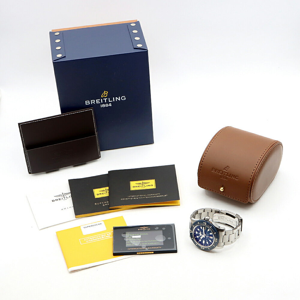 BREITLING ブライトリング スーパーオーシャン44 スペシャル Y17393 1000m防水 デイト 青 ブルー SS ステンレス メンズ 自動巻き【6ヶ月保証】【腕時計】【中古】