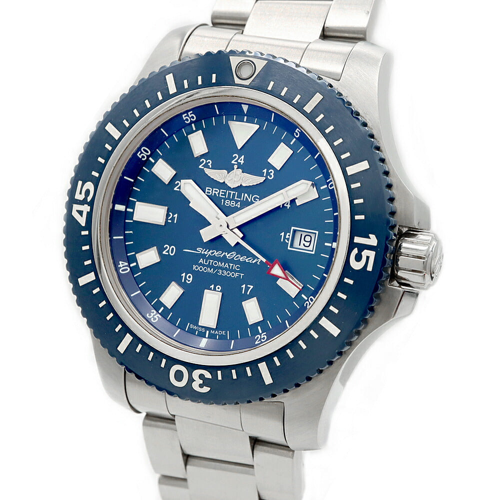 BREITLING ブライトリング スーパーオーシャン44 スペシャル Y17393 1000m防水 デイト 青 ブルー SS ステンレス メンズ 自動巻き【6ヶ月保証】【腕時計】【中古】