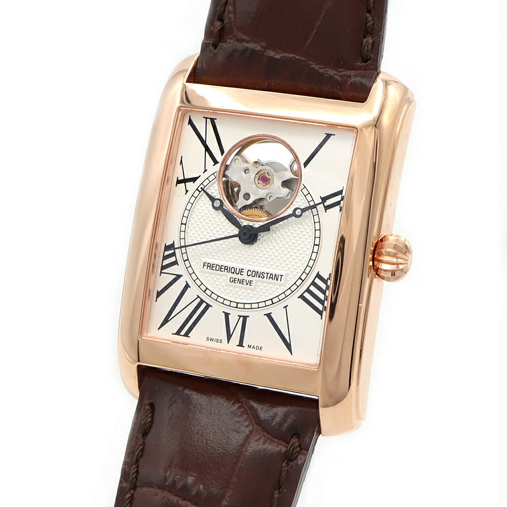 内部点検済 FREDERIQUE CONSTANT フレデリックコンスタント クラシック カレ ハートビート FC-303/310/315X4C34/6 裏スケ シルバー PGP ピンクゴールド 純正ベルト 純正尾錠 メンズ 自動巻き【6ヶ月保証】【腕時計】【中古】