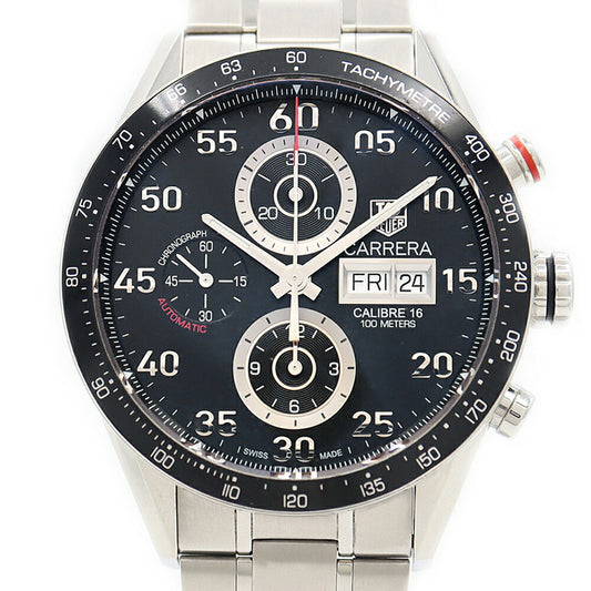 TAG Heuer Tag Heuer Carrera Caliber 16 Chronograph CV2A10 BA0796 Day Date Back Slot 100m Water Resistant Black SS Stainless Steel Men's Automatic Winding [6 Month Warranty] [Watch] [Used]