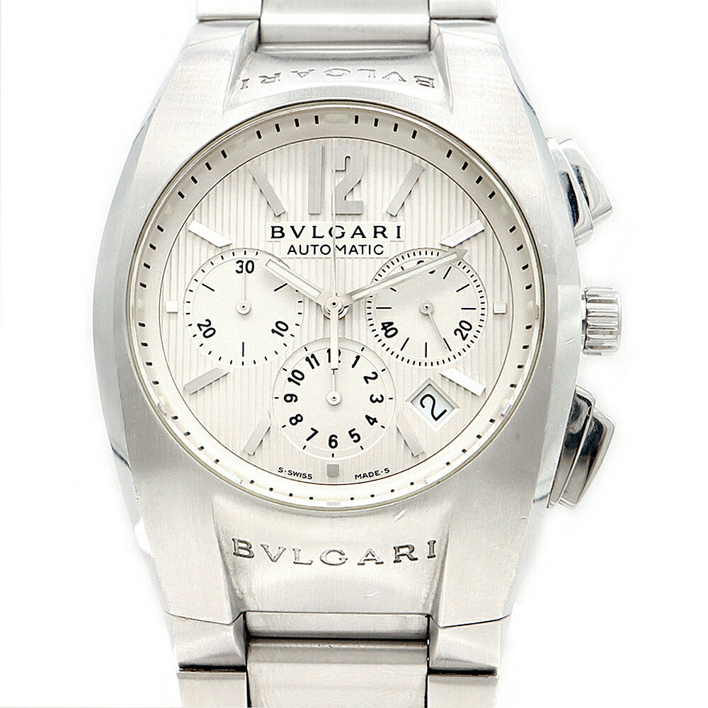 BVLGARI ブルガリ エルゴン クロノグラフ EG40SCH デイト シルバー SS ステンレス メンズ 自動巻き【6ヶ月保証】【腕時計】【中古】