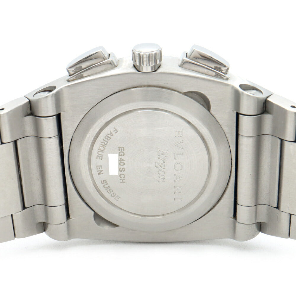 BVLGARI ブルガリ エルゴン クロノグラフ EG40SCH デイト シルバー SS ステンレス メンズ 自動巻き【6ヶ月保証】【腕時計】【中古】