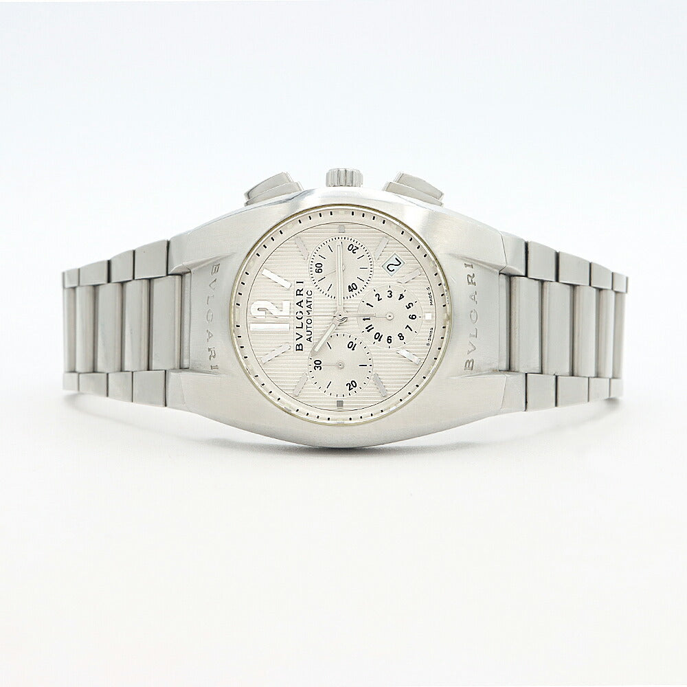 BVLGARI ブルガリ エルゴン クロノグラフ EG40SCH デイト シルバー SS ステンレス メンズ 自動巻き【6ヶ月保証】【腕時計】【中古】