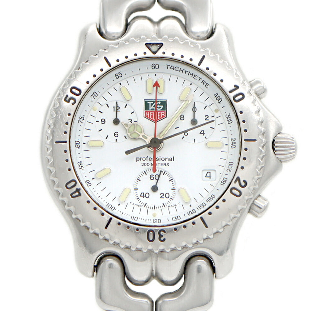電池交換済 TAG Heuer タグホイヤー S/el セルシリーズ クロノグラフ CG1112 デイト 200m防水 白 ホワイト SS ステンレス メンズ クォーツ【6ヶ月保証】【腕時計】【中古】