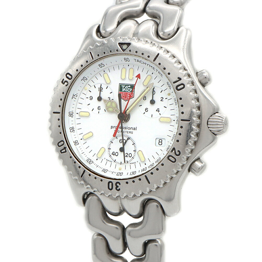 電池交換済 TAG Heuer タグホイヤー S/el セルシリーズ クロノグラフ CG1112 デイト 200m防水 白 ホワイト SS ステンレス メンズ クォーツ【6ヶ月保証】【腕時計】【中古】