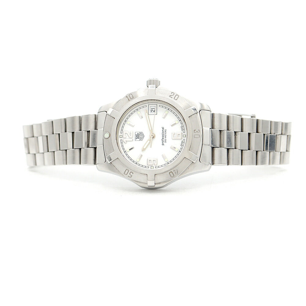 電池交換済 TAG Heuer タグホイヤー 2000 エクスクルーシブ WN1111 デイト 200m防水 白 ホワイト SS ステンレス メンズ クォーツ【6ヶ月保証】【腕時計】【中古】