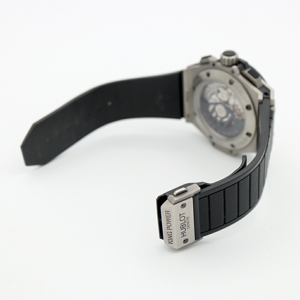 HUBLOT King Power Split Seconds Zirconium Diamond 709.ZX.1770RX.1704 Diamond Bezel Lug Diamond Chronograph Power Reserve Black Black Carbon Ti Titanium Genuine Belt Genuine Buckle Men's Automatic Winding [6 Month Warranty] [Watch] [Used]