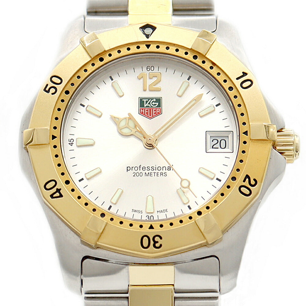 Battery replaced TAG Heuer Professional WH1120 Date 200m Water Resistant Silver SS Stainless YG Yellow Gold Men's Quartz [6 Month Warranty] [Watch] [Used]