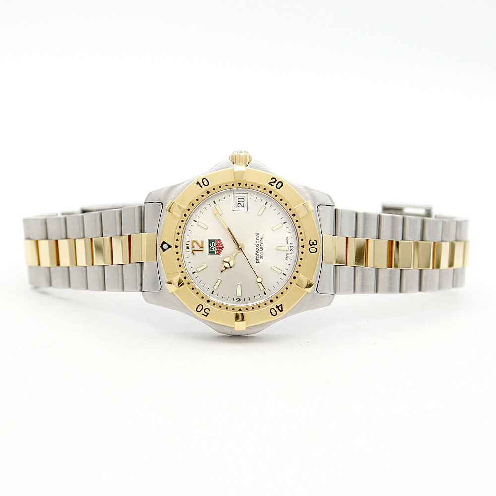 Battery replaced TAG Heuer Professional WH1120 Date 200m Water Resistant Silver SS Stainless YG Yellow Gold Men's Quartz [6 Month Warranty] [Watch] [Used]