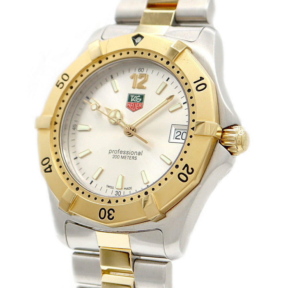 Battery replaced TAG Heuer Professional WH1120 Date 200m Water Resistant Silver SS Stainless YG Yellow Gold Men's Quartz [6 Month Warranty] [Watch] [Used]