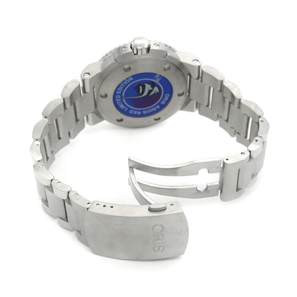 内部点検済 ORIS オリス アクイス レッドリミテッドエディション 01 733 7653 4183-Set MB デイト 300m防水 グレー SS ステンレス メンズ 自動巻き【6ヶ月保証】【腕時計】【中古】