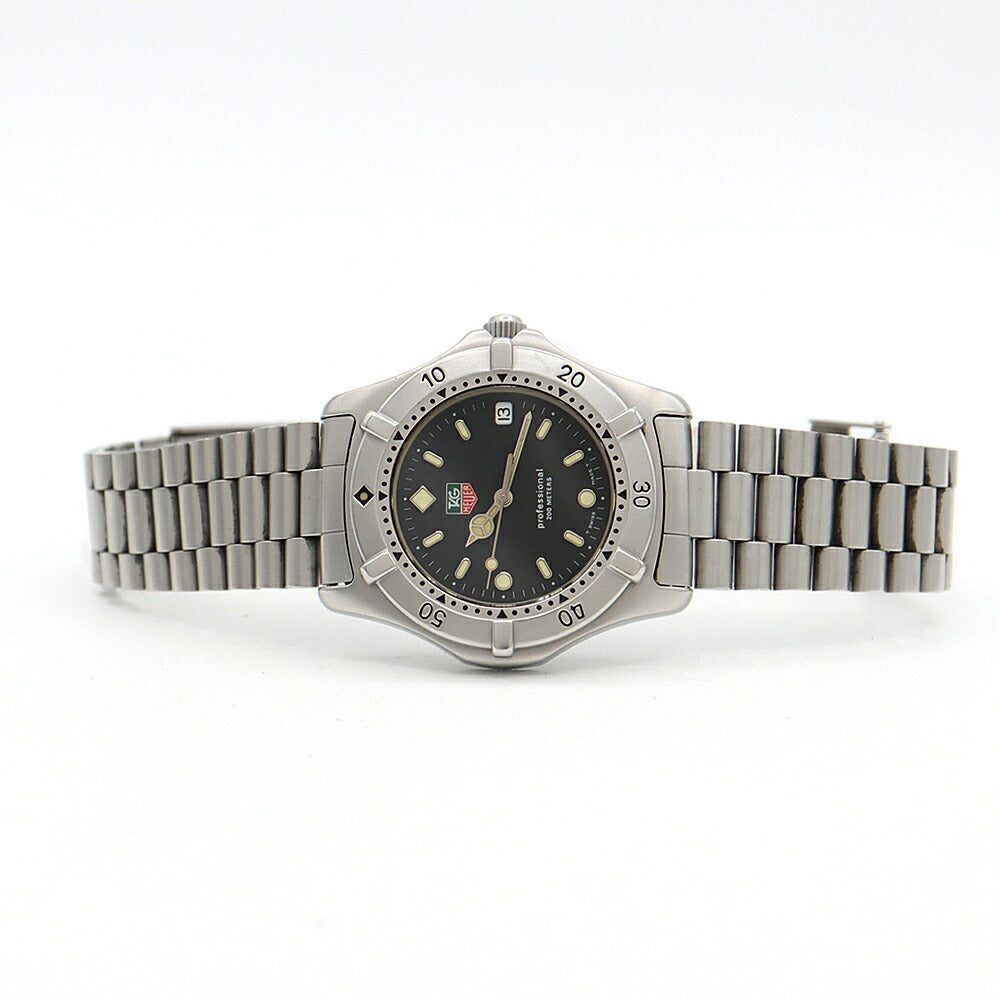 電池交換済 TAG Heuer タグホイヤー プロフェッショナル WE1110 デイト 200m防水 黒 ブラック SS ステンレス メンズ クォーツ【6ヶ月保証】【腕時計】【中古】