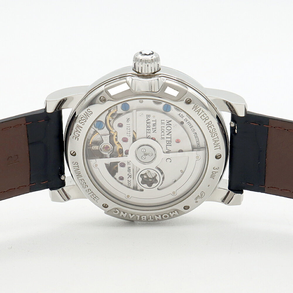 MONTBLANC モンブラン ニコラ リューセック クロノグラフ 102337 デイト グレー SS ステンレス 純正尾錠 メンズ 自動巻き【6ヶ月保証】【腕時計】【中古】