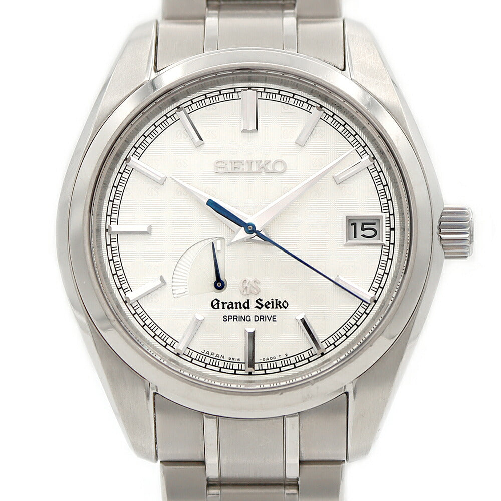 SEIKO セイコー GS グランドセイコー スプリングドライブ 9Rキャリバー10周年記念モデル 700本限定 9R15-0AG0 SBGA109 100m防水 裏スケ パワーリザーブ デイト シルバー Ti チタン メンズ 自動巻き【6ヶ月保証】【腕時計】【中古】
