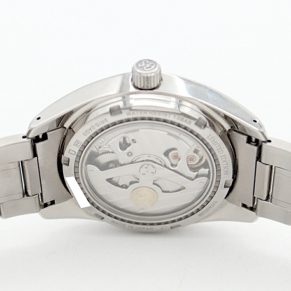 SEIKO セイコー GS グランドセイコー スプリングドライブ 9Rキャリバー10周年記念モデル 700本限定 9R15-0AG0 SBGA109 100m防水 裏スケ パワーリザーブ デイト シルバー Ti チタン メンズ 自動巻き【6ヶ月保証】【腕時計】【中古】