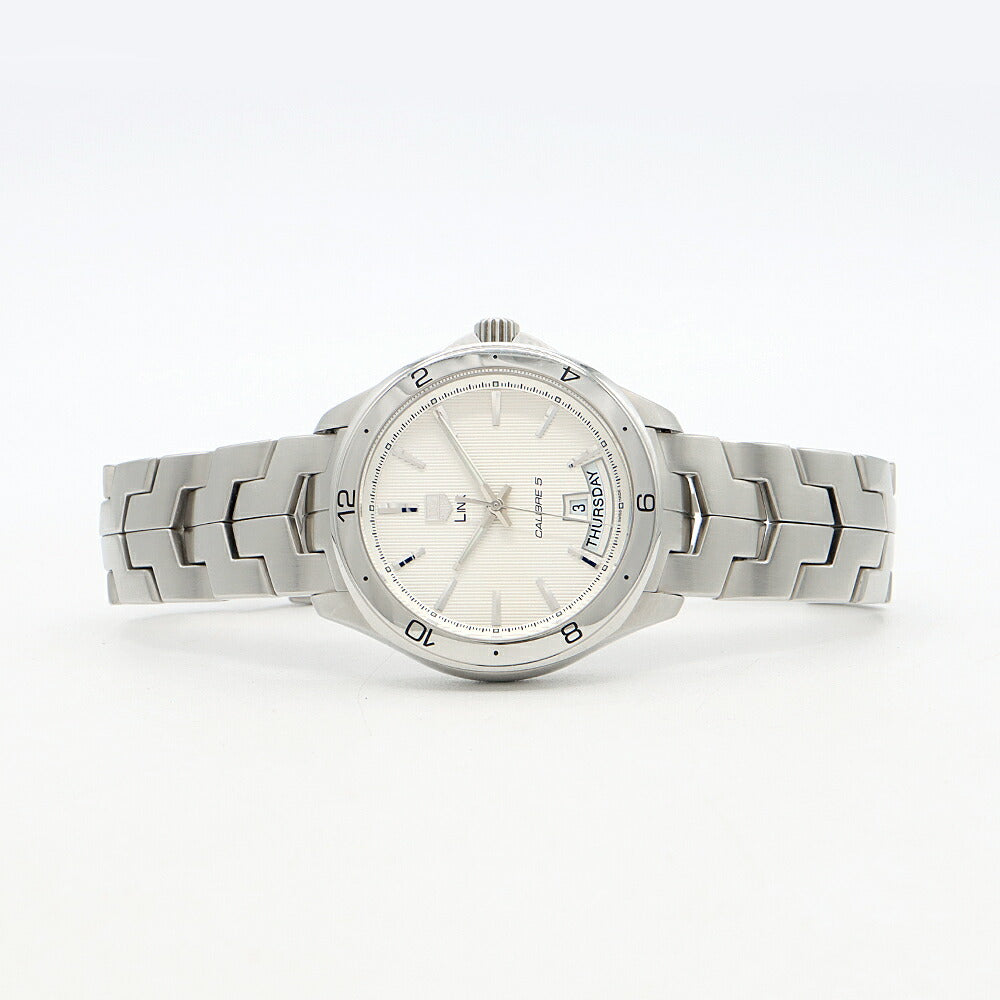 TAG Heuer タグホイヤー リンク キャリバー5 WAT2011 100m防水 デイデイト シルバー SS ステンレス メンズ 自動巻き【6ヶ月保証】【腕時計】【中古】