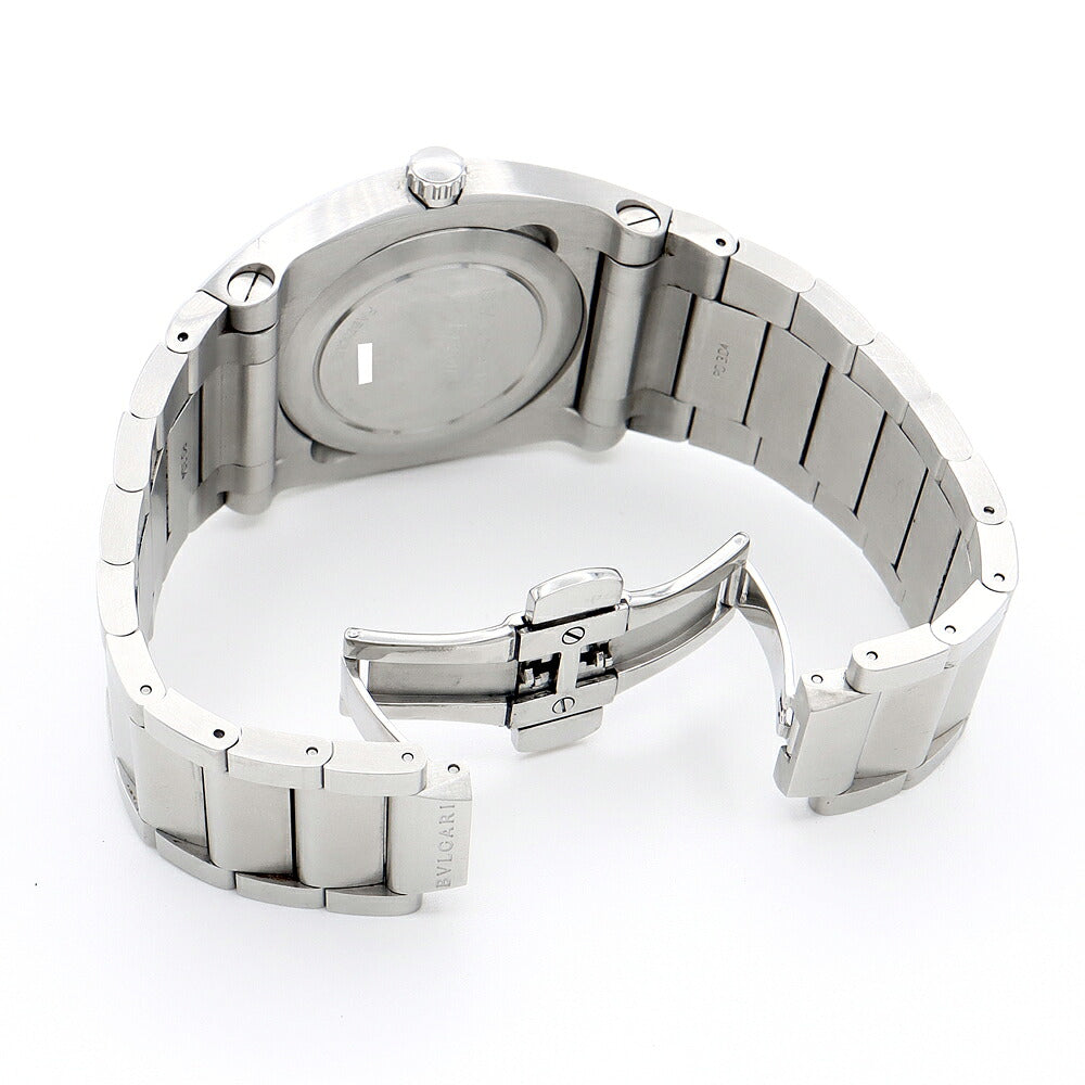 BVLGARI ブルガリ エルゴン EG40S デイト 30m防水 黒 ブラック SS ステンレス メンズ 自動巻き【6ヶ月保証】【腕時計】【中古】