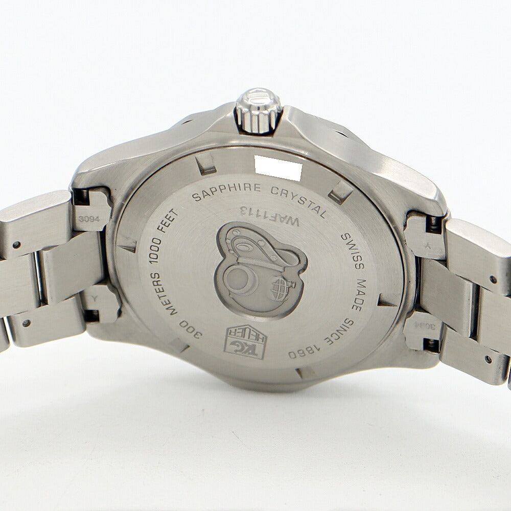 Battery replaced TAG Heuer Aquaracer WAF1113 BA0801 Date 300m waterproof navy SS stainless steel men's quartz [6 months warranty] [watch] [used]