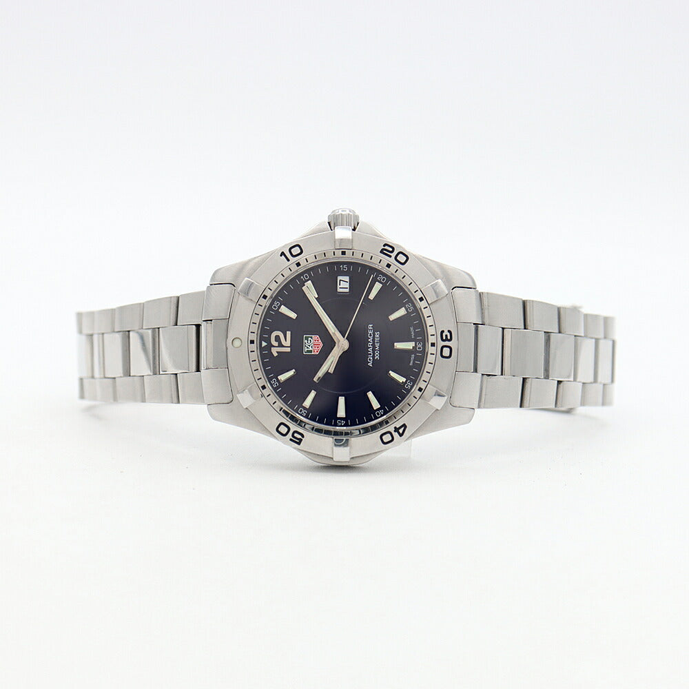Battery replaced TAG Heuer Aquaracer WAF1113 BA0801 Date 300m waterproof navy SS stainless steel men's quartz [6 months warranty] [watch] [used]