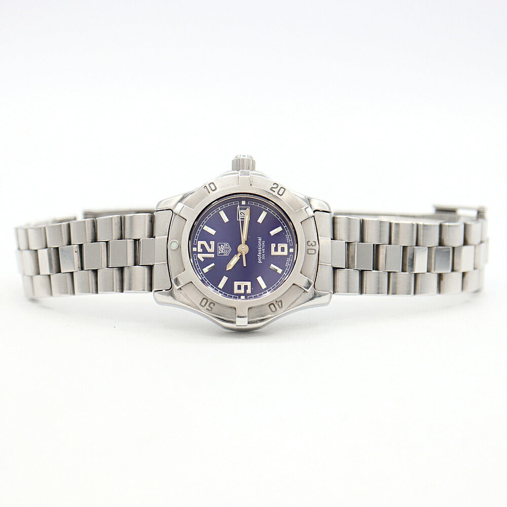 電池交換済 TAG Heuer タグホイヤー プロフェッショナル 200 WN1312 デイト 200m防水 青 ブルー SS ステンレス レディース クォーツ【6ヶ月保証】【腕時計】【中古】
