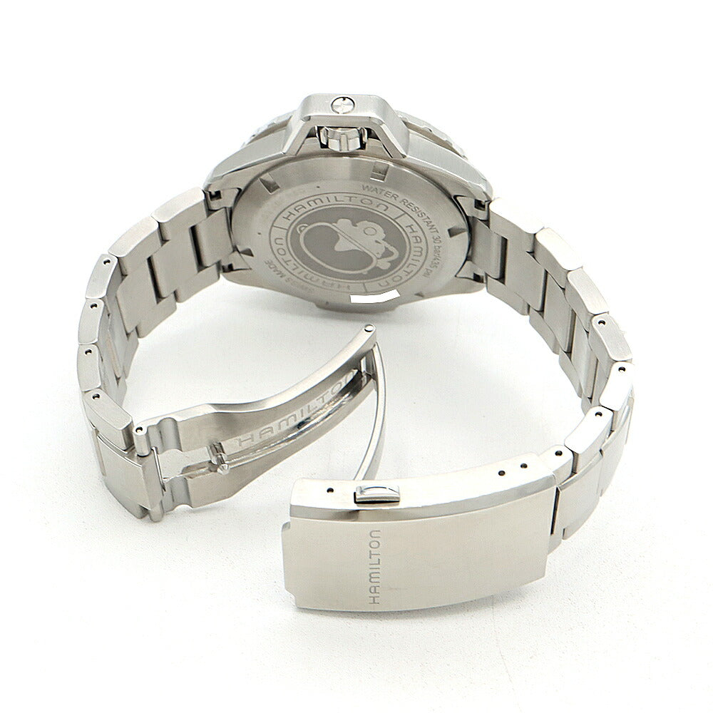 HAMILTON ハミルトン カーキ ネイビー オープンウォーター オート H774850 300m防水 黒 ブラック SS ステンレス メンズ 自動巻き 【6ヶ月保証】【腕時計】【中古】