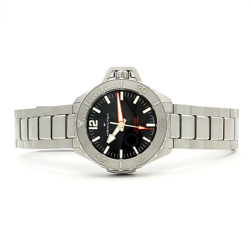 HAMILTON ハミルトン カーキ ネイビー オープンウォーター オート H774850 300m防水 黒 ブラック SS ステンレス メンズ 自動巻き 【6ヶ月保証】【腕時計】【中古】