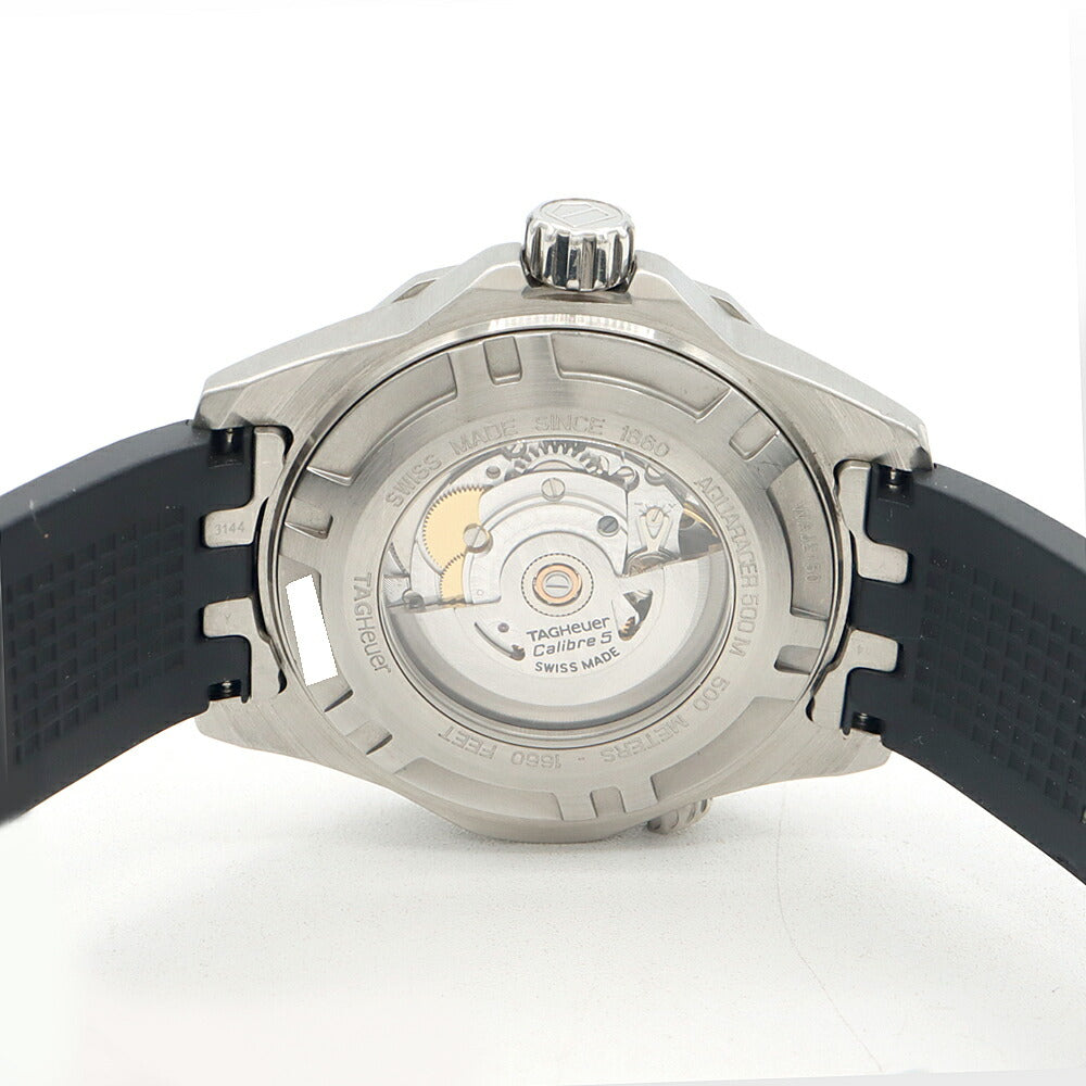 TAG Heuer タグホイヤー アクアレーサー キャリバー5 WAJ2150 500m防水 デイト 黒 ブラック K18PG ピンクゴールド SS ステンレス コンビ 純正ベルト 純正尾錠 メンズ 自動巻き【6ヶ月保証】【腕時計】【中古】