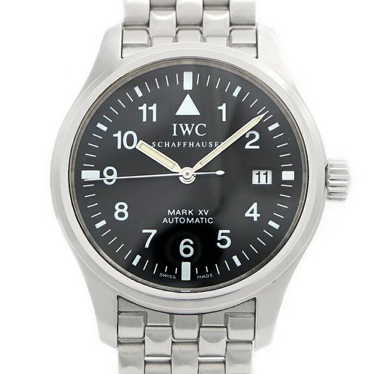 IWC International Watch Company Pilot's Watch Mark XV IW325307 Date Black SS Stainless Steel Men's Automatic Mark 15 [6 Month Warranty] [Watch] [Used]