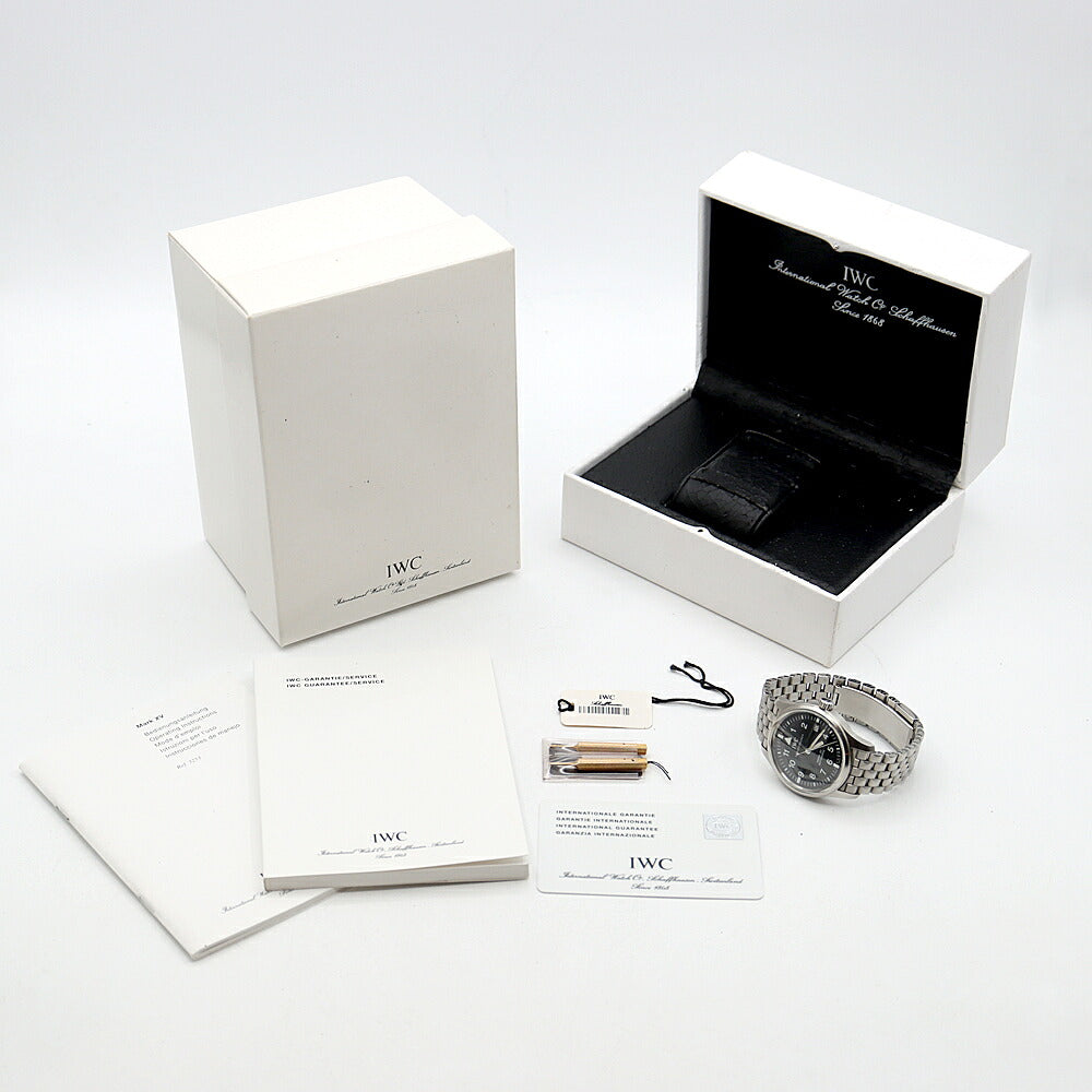 IWC インターナショナルウォッチカンパニー パイロットウォッチ マークXV IW325307 デイト 黒 ブラック SS ステンレス メンズ 自動巻き マーク15【6ヶ月保証】【腕時計】【中古】