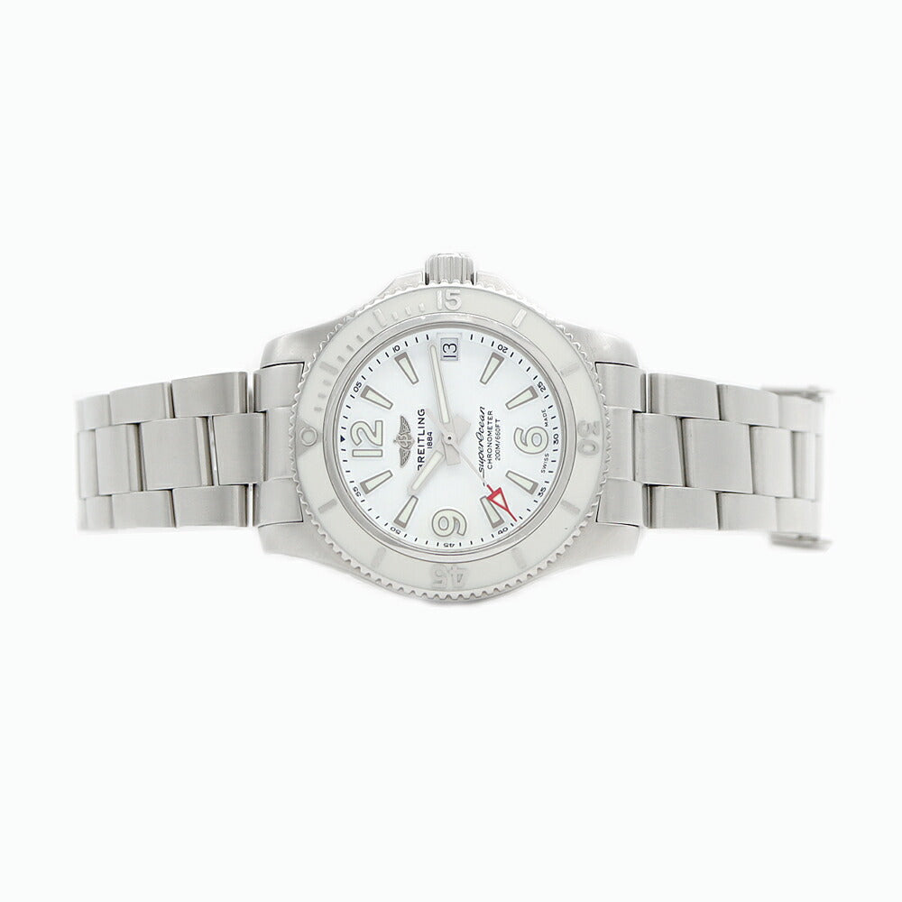 内部点検済 BREITLING ブライトリング スーパーオーシャン 36 A17316 デイト 200m防水 白 ホワイト SS ステンレス メンズ レディース ボーイズ 自動巻き【6ヶ月保証】【腕時計】【中古】