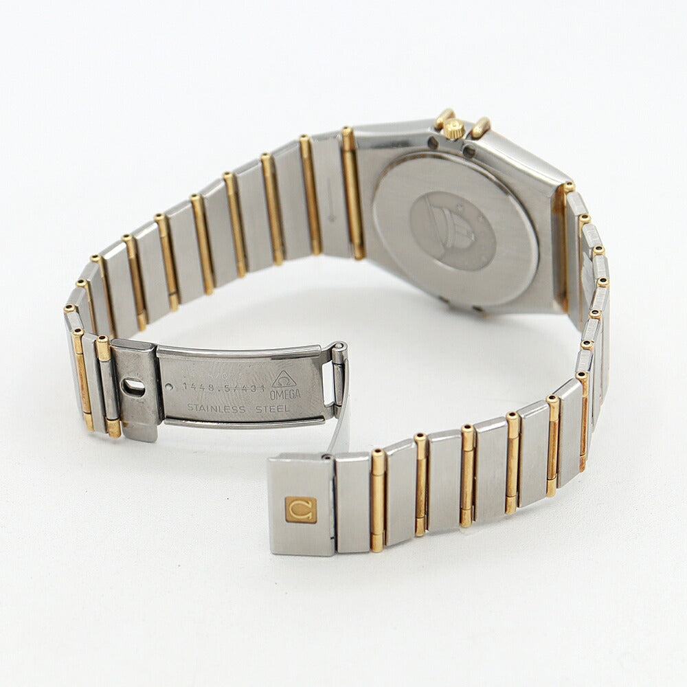 Battery replaced OMEGA Constellation 398.0869 Cal.1444 Day Date White YG Yellow Gold SS Stainless Steel Combi Men's Quartz Antique Vintage [Watch] [Used]