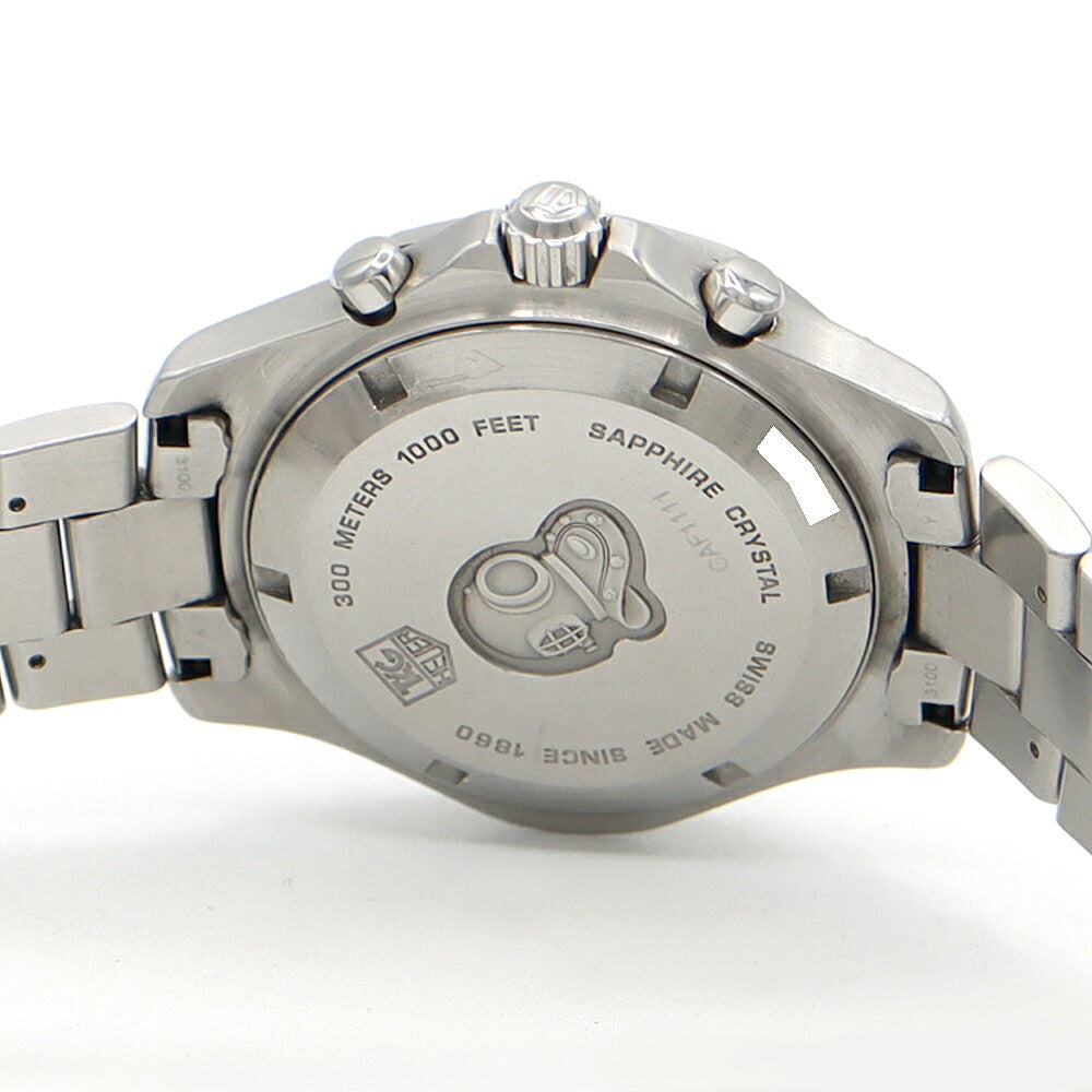 Battery replaced TAG Heuer Aquaracer Chronograph CAF1111 Date 300m Water Resistant Silver SS Stainless Steel Men's Quartz [6 Month Warranty] [Watch] [Used]